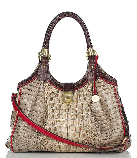 BRAHMIN Melbourne Collection Finley Leather Crocodile-Embossed Carryall Satchel Tote <strong>Bag</strong>. . Dillards bags